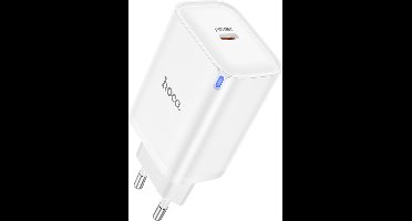 Hoco 45W Oplader - Wit - USB C Snellader 45W - Power Delivery QC – Compact Reislader met Type C Poort - USB-C PD Adapter