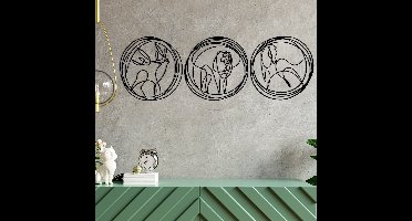 Enzo Decoratieve metalen wandaccessoire | 100% METAAL | 152 x 50 cm - Asir Group - Wanddecoratie - Zwart - Metaal