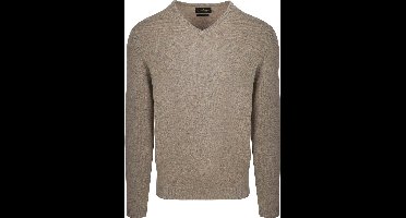 Steppin' Out Pullover V-hals Merinowol Lichtbruin - Maat XL - Heren - Pullovers