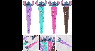 DISNEY Stitch Kinderliniaal, met figuur, school 12 cm