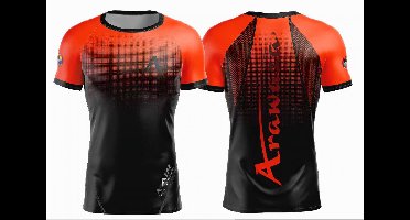 T-shirt Arawaza | Dry-Fit | Zwart / Oranje (Maat: L)