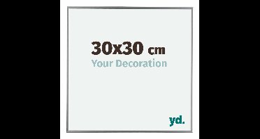 Your Decoration - Fotolijst 30x30 cm - Kunststof - Zilver Hoogglans - Evry