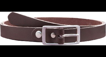 Donker Bruine 2 cm brede leren riem, maat 105. Voor taiilemaat 100-110 cm