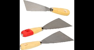 Bruder Mannesmann Plamuurmessen set 3-delig - 60 mm - 80 mm - 100 mm - staal - hout
