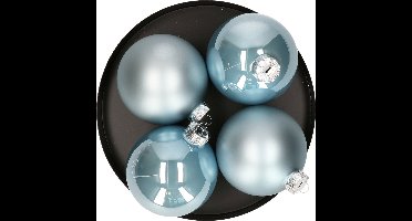 Decoris kerstballen - 12x st - lichtblauw - D10 cm - glas - kerstversiering