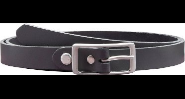 Grijze 2 cm brede leren riem, maat 105. Voor taiilemaat 100-110 cm