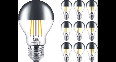 Voordeelpak 10x Philips Classic LED Lamp E27 Peer Spiegel 7.2W 650lm 650lm - 827 Zeer Warm Wit | Dimbaar - Vervangt 60W