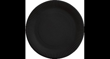 Kartonnen bordjes 23cm FSC zwart, 8 stuks