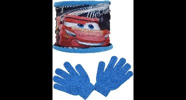 Disney Cars - Colsjaal Disney Cars + handschoenen - blauw - One size (3-6 jaar)