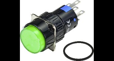 TRU COMPONENTS TC-9219048 Verlichte druktoets 250 V/AC 3 A 1x aan/(uit) Moment Groen (Ø) 18 mm IP65 1 stuk(s)