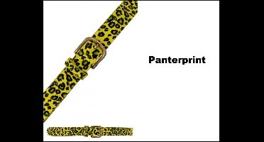 Luxe Panter riem geel/zwart - lengte 113cm - Disco thema feest festival party optocht dieren fun