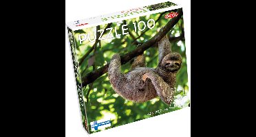 Tactic Sloth Hanging on Tree – Puzzel – 100 stukjes – Rustige Dierenillustratie met Luiaard – Strak en Rustgevend Ontwerp – Hoogwaardige Scandinavische Kwaliteit