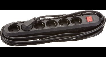 Steckdosenleiste SMART 6-fach, schwarz 5,0m, mit Schalter