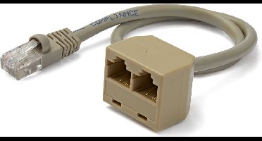 Stevige UTP-netwerkkabel categorie 6 Startech RJ45SPLITTER 0,33 m