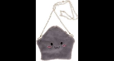 tas Ster grijs fluffy schoudertas