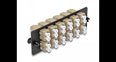 Glasvezeladapterpaneel LC duplex OM1 / om2 12 poort beige