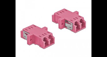 Optische vezelkoppeling LC duplex vrouwelijk naar LC duplex vrouwelijke multi-mode 2 stuks violet