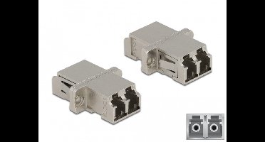 Optische vezelkoppeling LC duplex vrouwelijk naar LC duplex vrouwelijke single-mode metaal