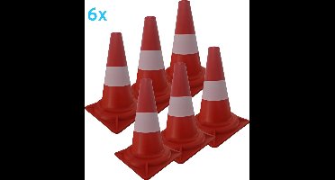 Oranje Pion - 32cm hoog - reflecterend - pionnen - verkeerskegel - 6 stuks