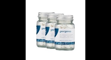 Georganics Mondwater Tabletten - Pepermunt - 3 stuks - Antibacteriële mondspoeling - Langdurige frisheid - Plasticvrije verzorging