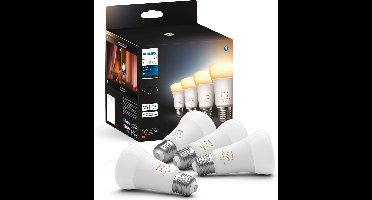 Philips Hue lampen - warm tot koelwit licht - E27 - 800 lumen - Bluetooth - 4 Stuks
