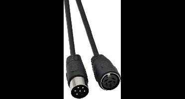 DIN 6-pins audio video verlengkabel / zwart - 1,5 meter