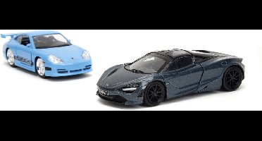 Fast and Furious modelauto's duo pack Porsche 911 GT3 RS + Mclaren 720S schaal 1:32