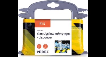 Perel Afzetlint op haspel 100 m, ideaal voor tijdelijke afzettingen en evenementen, zwart/geel