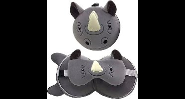 Reiskussen & Slaapmasker - Relaxeazzz Neushoorn Rond