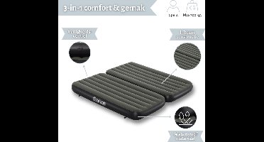 Bestway luchtbed - 3-in1 - 99x188x25 cm (BxLxH) - Groen - 1-Persoons & 2-Persoons