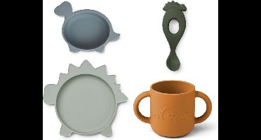 Dino Blue Multi Mix Silicone Eetset | Liewood