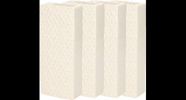 Gerimport Waterverdamper - 8x - ivoor wit - keramiek - 400 ml - radiatorbak luchtbevochtiger - 7,4 x 17,7 cm
