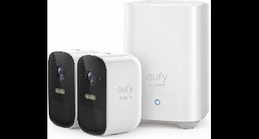 Eufy Cam 2C Draadloze Beveiligingsset - Inclusief Homebase2 en 2 Camera's - Wit