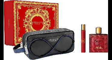 Versace Eros Flame Giftset - Eau de parfum voor heren met toilettas - 100 ml