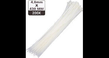 Hofftech Tie Ribs 4.8 x 430 mm Wit - 2x 100 stuks