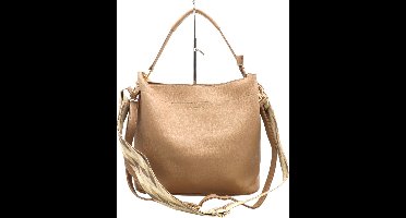 Damestas - Flora & Co - Bag in bag/tas in tas - handtas/crossbody - fashion riem - beige taupe