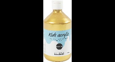 Acrylverf Metallic, metallic, goud, 500 ml/ 1 fles