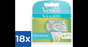 Gillette - Venus - Extra Smooth - Scheermesjes/Navulmesjes - 4 Stuks - Voordeelverpakking 18 stuks