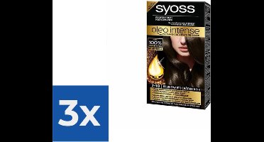 Syoss Oleo Intense - Haarverf - 2-10 - Bruinzwart - 115ml x 3