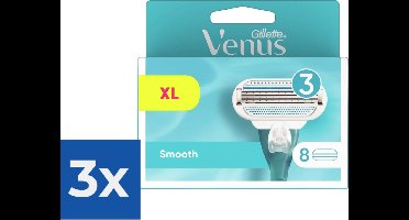 Gillette Venus Smooth Scheermesjes Voor Vrouwen - 8 Navulmesjes - Voordeelverpakking 3 stuks