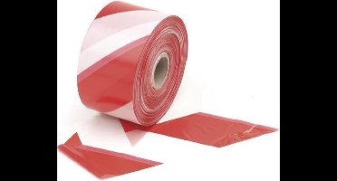 Perel Afzetlint, voor het afbakenen van gevarenzones en beperken van toegang, polyethyleen, rood/wit, 8 cm x 500 m