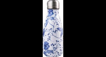 Isoleerfles Tokyo | Thermosfles | Small - Klein | Lichtblauw - Wit | Bloemenprint | 260 ml