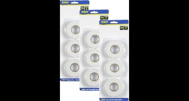 Kinzo Dubbelzijdig tape - wit - 9x rollen - Knutsel & hobby materiaal - plakband