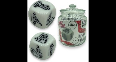 Dobbelsteen Wit Met Erotische Standjes Mega Pot 150 Stuks