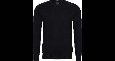 Mario Russo Ronde Hals Pullover - Trui Heren - Sweater Heren - Zwart - 3XL