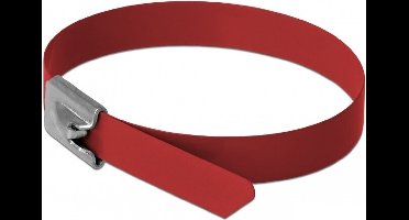 Roestvrijstalen kabelbinder L 400 x W 7,9 mm rode 10 stuks