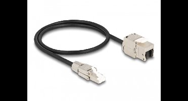 Kabel RJ45 plugveldsemblage naar keystone module RJ45 Jack Cat.6A 50 cm