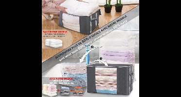 XL opbergtas met pomp, 3 stuks vacuümzakken, 3 stuks opbergtas met handvat en ritssluiting, voor kleding, dekbedden, beddengoed,3 x vacuümzakken + 3 x opbergzakken,grijs