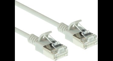 ACT Grijze 1 meter LSZH U/FTP CAT6A datacenter slimline patchkabel snagless met RJ45 connectoren DC7001