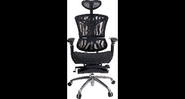 Cosmo Casa Kantoorstoel - Bureaustoel draaistoel - Ergonomisch - Lendensteun - voetensteun - 3D - verstelbare armleuningen - Zwart